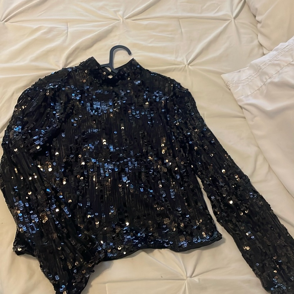 Black sequins blouse